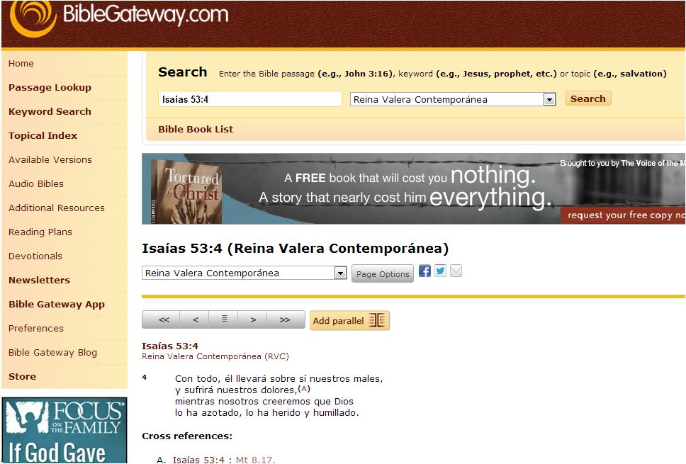 Busqueda en Biblegateway